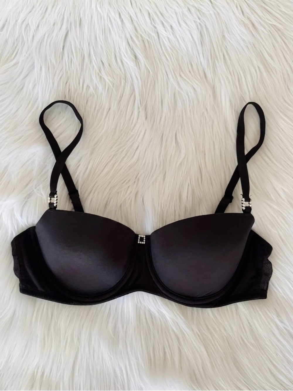 Victoria's Secret Black Rhinestone Balconet Bra | Size 34B